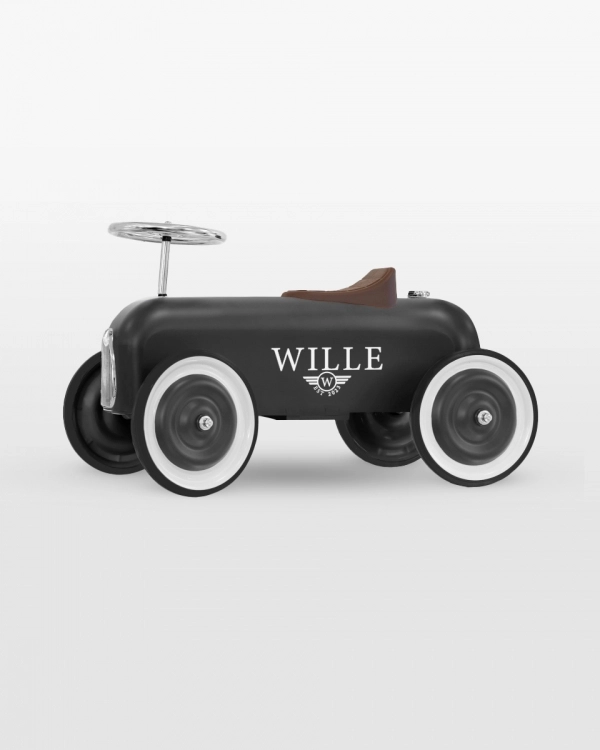 Mini Sparkebil med navn Matte Black - Vintage