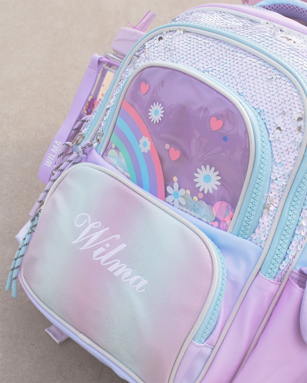 Personlig broderte barneryggsekker for jenter