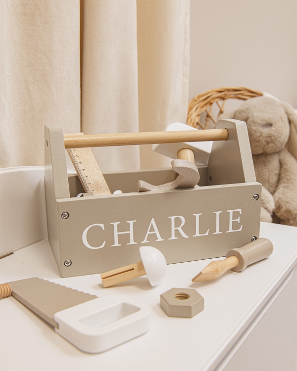 Lekeverktøykasse med navn