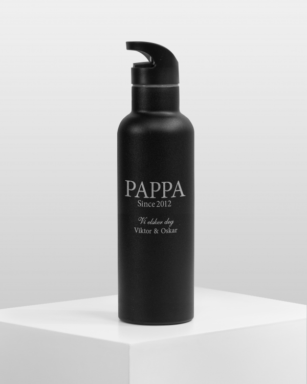 Water bottle Black Matte - Father's day