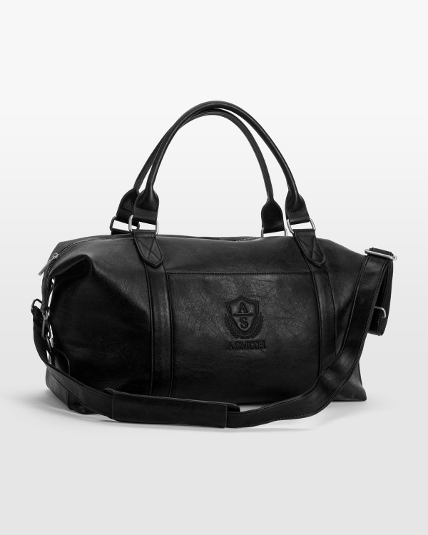 Svart weekendbag med svart broderi