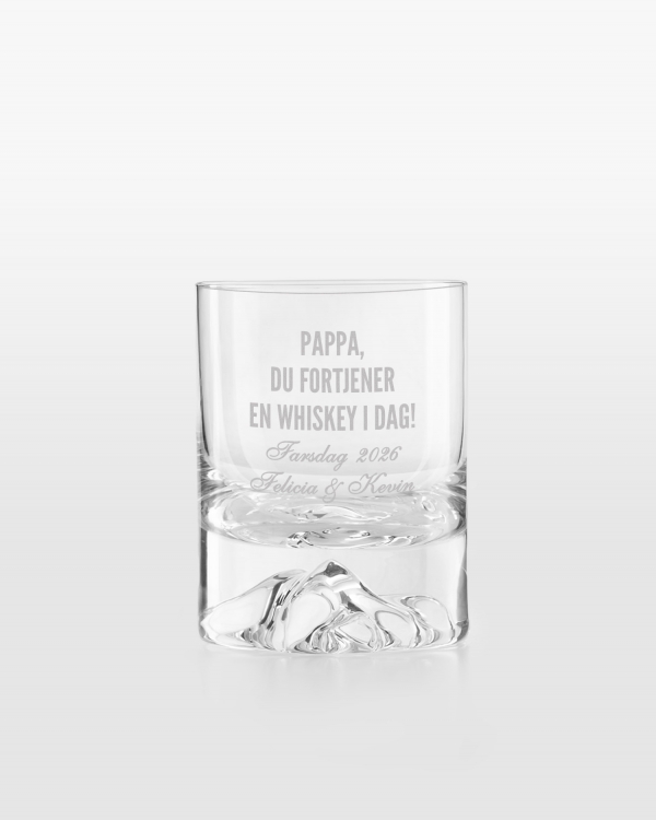 Personlig gravert whiskyglass med valgfritt navn og personlig hilsen