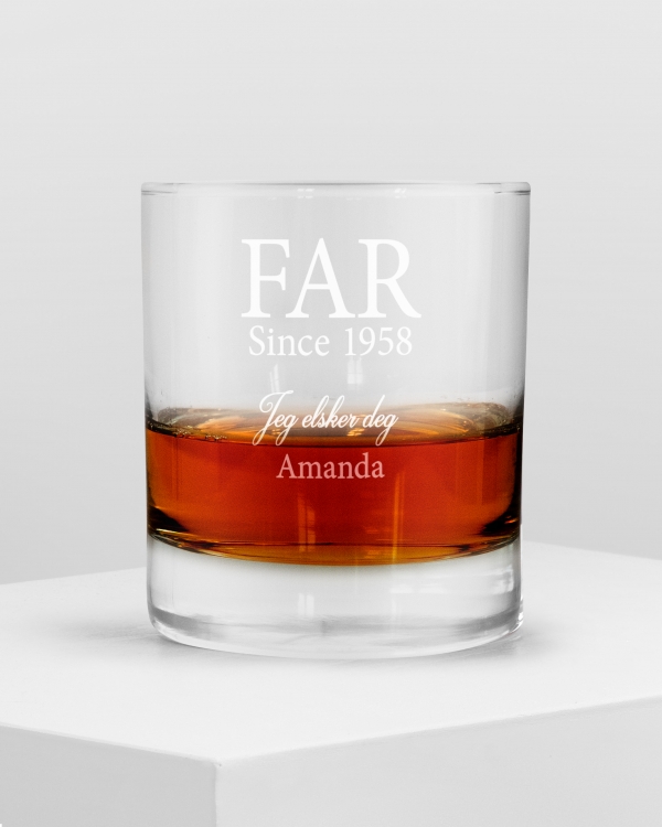 Whisky glass med navn - Father's day