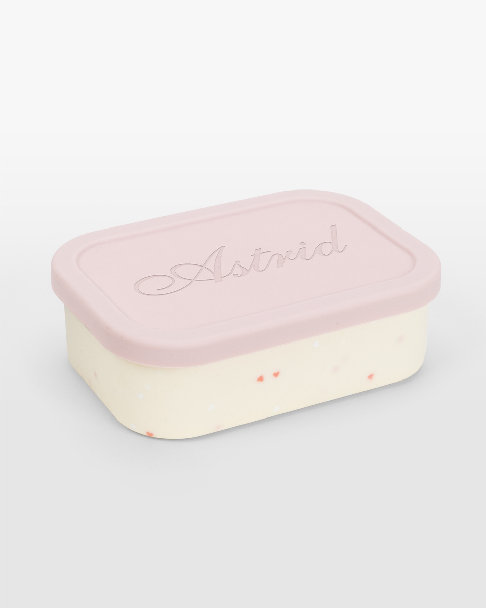 Matboks i silikon for barn, creme - Hearts
