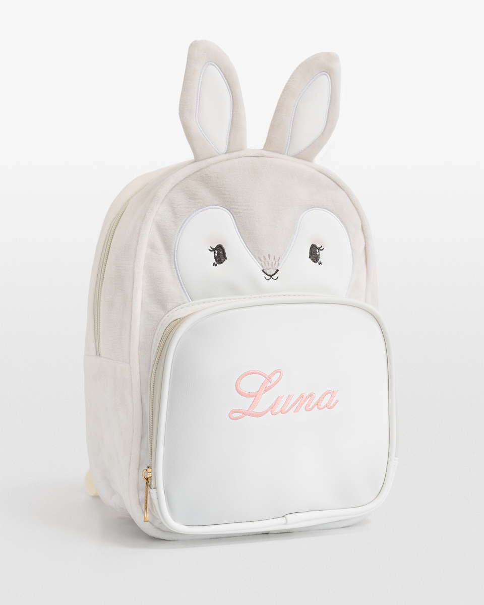 Barnas ryggsekk med navn Bunny - Dream (Broderifarge: Rosa)