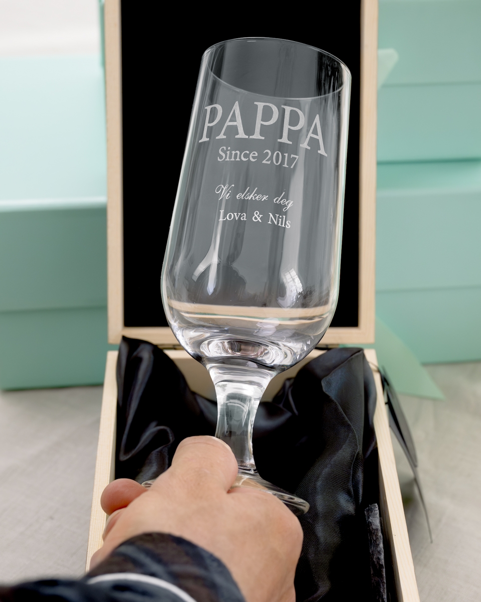 Ølglass sett med gravering – Jeg elsker deg